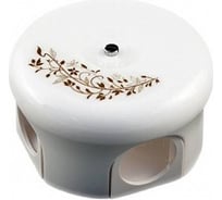 Распределительная коробка Bironi №1 78мм, керамика, цвет белый, декор d106/2 (4 кабельных ввода в комплекте) B1-521-01-D106/2-K