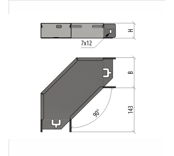 Горизонтальный угол Система КМ 90 гр. 50x100 мм ПЛЮС PL0426 GLplus90-50-100