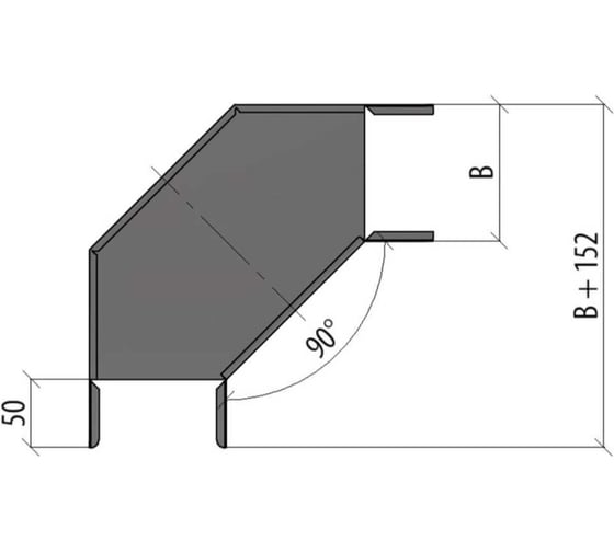 Горизонтальный угол Система КМ 90 гр. 50x300 мм LO0141 GL90-50-300