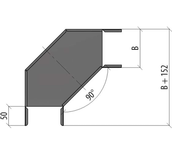 Горизонтальный угол Система КМ 90 гр. 50x50 мм LO0131 GL90-50-50