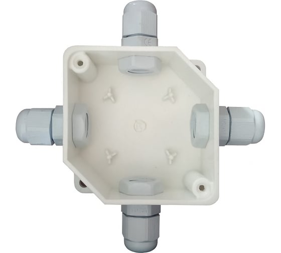 Распределительная коробка Магнито-контакт КР60x60x30 пластик (с 4-мя кабельными вводами ПКВ12x1.5) 00-00007109 1