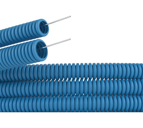 Гофрированная труба DKC ППЛ d20 100м синяя легкая с протяжкой 11920