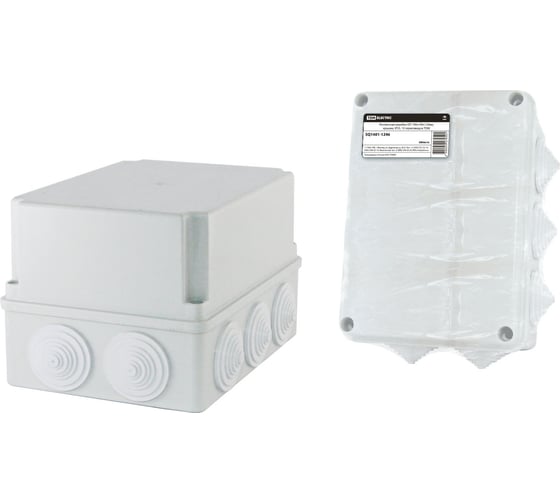 Распаячная коробка TDM ELECTRIC ОП 190x140x120мм, крышка, IP55, 10 гермовводов, инд. штрихкод, SQ1401-1246 1