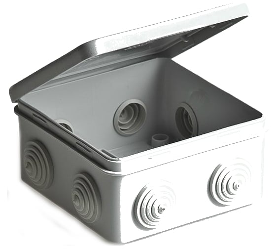 Распаячная коробка с крышкой ОП 65х65х50мм, IP54, 4вх TDM SQ1401-0111-i 1