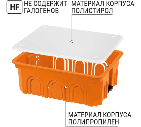 Коробка распределительная TDM ELECTRIC 120х92х45мм, крышка, плоские лапки, IP20 SQ1403-1028