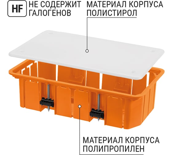 Коробка распределительная TDM ELECTRIC 172х96х45мм, крышка, плоские лапки, IP20 SQ1403-1026