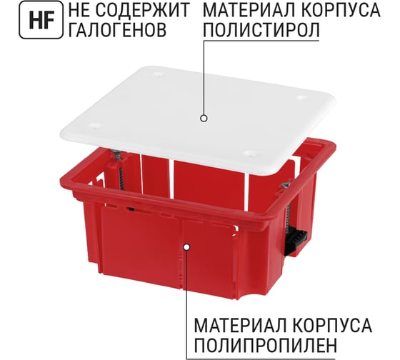 Коробка распределительная TDM ELECTRIC 92х92х45мм, крышка, пл. лапки, IP20 SQ1403-1022