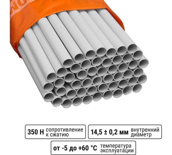 Труба гладкая жесткая TDM ELECTRIC ПВХ d 16 156 м SQ0404-0001