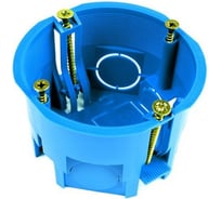 Установочная коробка СП D65х45мм, саморезы, пластиковые лапки, синяя, IP20 TDM SQ1403-8022