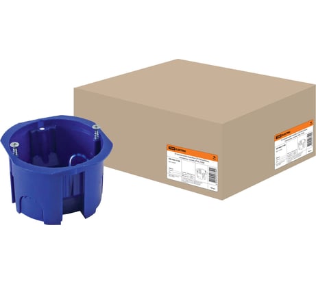Подрозетник СП D65х45мм, саморезы, синяя, IP20 TDM ELECTRIC SQ1402-1128