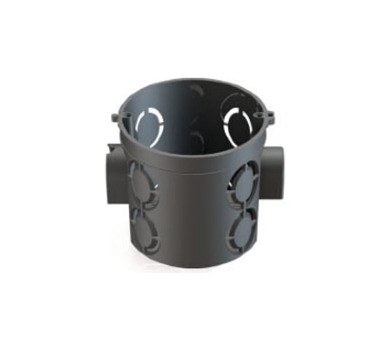 Подрозетник СП D68х62мм, саморезы, стыковочные узлы, черная, IP20 TDM ELECTRIC SQ1402-1105