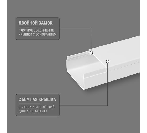 Кабель-канал TDM ELECTRIC белый 40х16, 2 метра, упаковка 40 штук SQ0402-0008