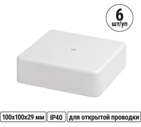 Коробка распределительная TDM ELECTRIC 100х100х29 ОП белая IP40 упаковка 6 штук SQ1401-0207