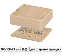 Коробка распределительная TDM ELECTRIC 100х100х29 ОП сосна, с клеммной колодкой, IP40 SQ1401-0408