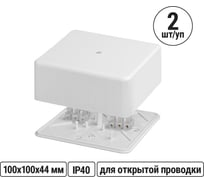 Коробка распределительная TDM ELECTRIC 100х100х44 ОП с клеммной колодкой белая IP40 упаковка 2 штуки SQ1401-0210
