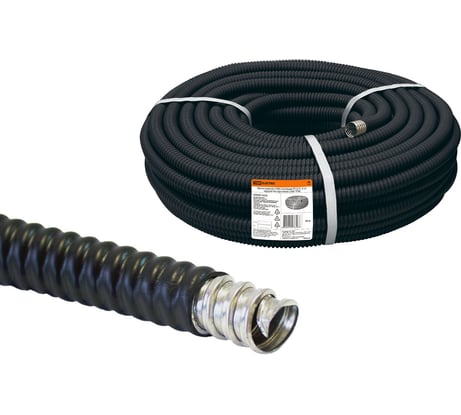 Металлорукав в ПВХ-изоляции TDM ELECTRIC РЗ-Ц-П нг d 22 черный 20м SQ0407-0222