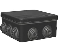 Распределительная коробка EKF КМР-030-014 с крышкой (100x100x50), 10 мембр. вводов чёрная IP55 plc-kmr2-030-014-b