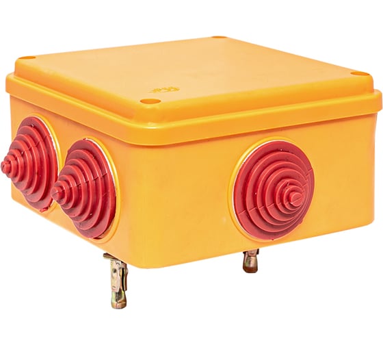 Огнестойкая коробка EKF 100x100x50мм IP55, 3 двойных клеммника 1,5-6 мм2 plc-kmrf-100-6-06