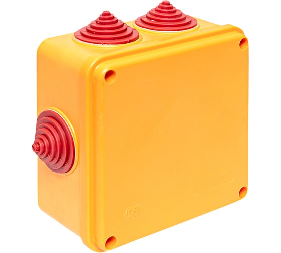 Огнестойкая коробка EKF 100x100x50мм IP55, 2 двойных клеммника 1,5-6 мм2 plc-kmrf-100-4-06
