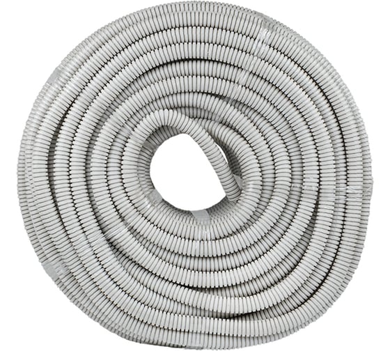 Гофрированная труба EKF ПВХ Plast с зондом d20мм 100м белая tg-z-20-100-white