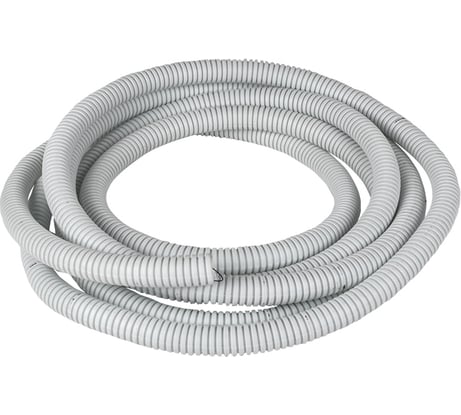 Труба гофрированная ПВХ EKF с протяжкой d25 мм (50 м) белая -Plast tg-z-25-50-white