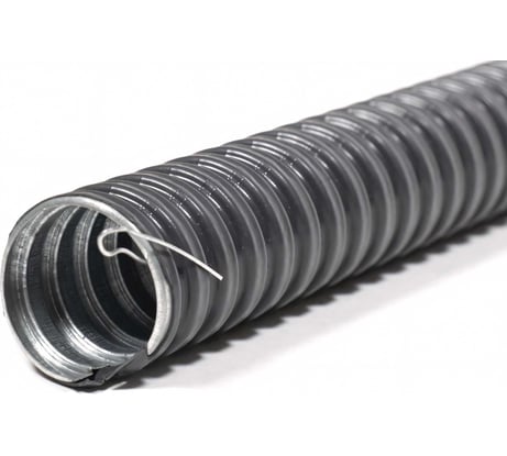 Металлорукав в пвх изоляции ГОФРОМАТИК мрпи нг 16 (50 м/уп.) черный с протяжкой zeta44403
