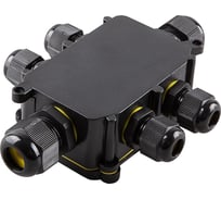 Распределительная коробка STEKKER LD526 водонепроницаемая на 6 выходов, 450V, 140x100x36, черный 49124