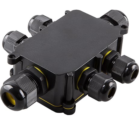 Распределительная коробка STEKKER LD526 водонепроницаемая на 6 выходов, 450V, 140x100x36, черный 49124