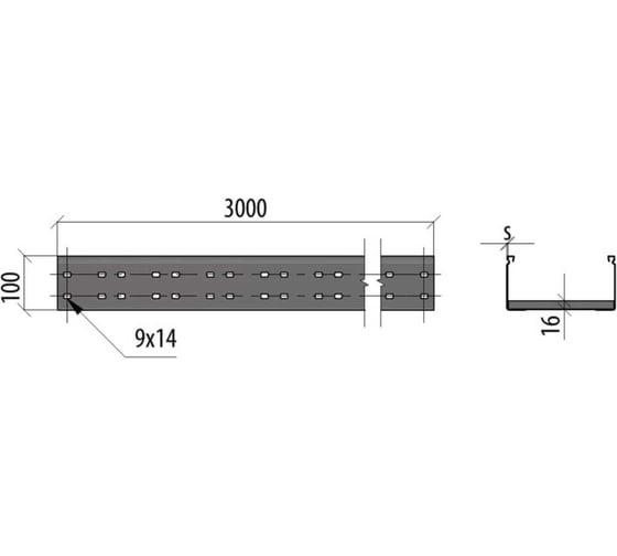 Лестничный лоток Система КМ 100x150x1,5 L3000 мм INOX304 N LO36260 LL100-150-1.5-3000 INOX304 N