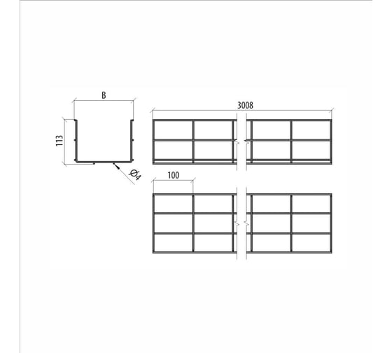 Проволочный лоток Система КМ 100x150 L3000 мм INOX304 PL100-150-3000 INOX304
