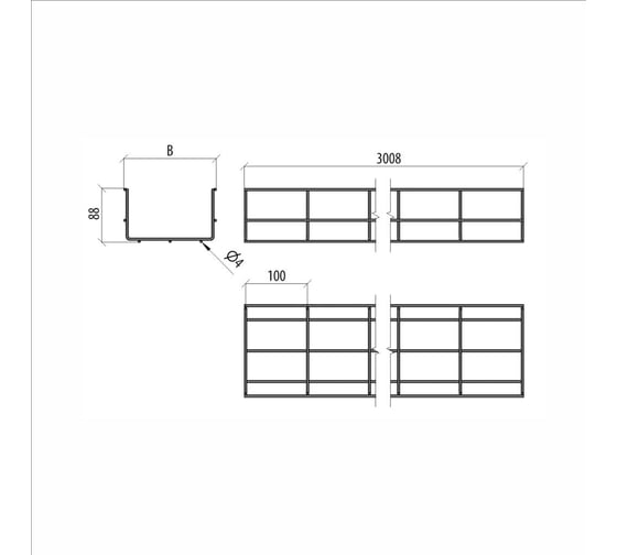 Проволочный лоток Система КМ 85x500 L3000 мм INOX304 PL85-500-3000 INOX304