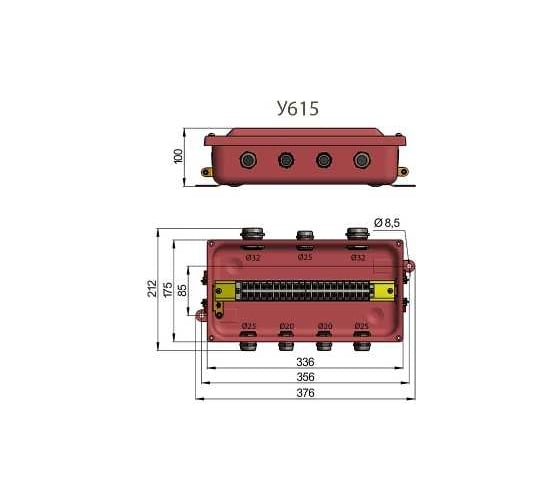 Коробка ГОФРОМАТИК У615а с латунными сальниками ( 7шт. сальников) zeta30323