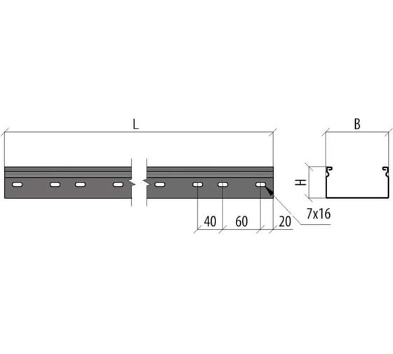 Перфорированный лоток Система КМ 50x100x1,5 L2500 мм Стандарт ПЛЮС INOX304 LPEplus50-100-1.5-2500 INOX304
