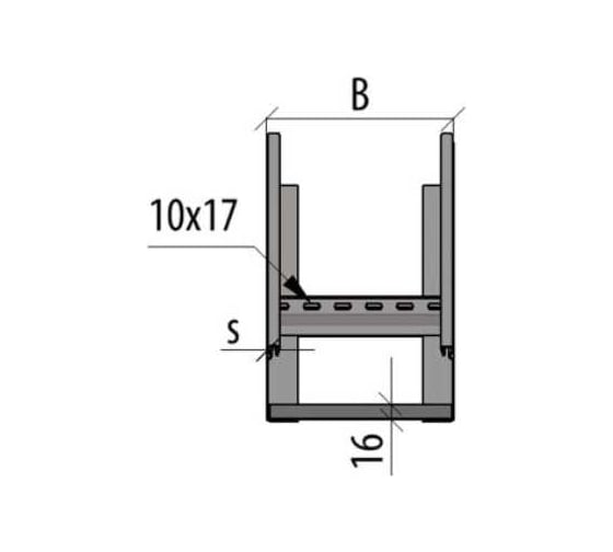 Лестничный вертикальный внутренний угол Система КМ 45 гр. 80x100x1,5 мм INOX304 N LNL45-80-100-1.5 INOX304 N