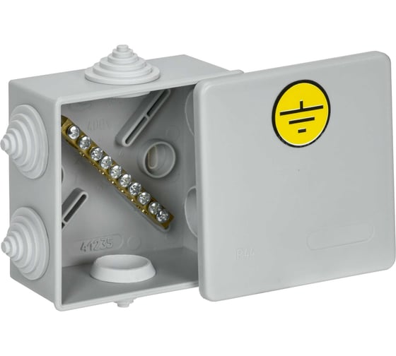 Коробка IEK КУП КМ41360 85x85x40мм ip44 6 вв. (7035) UKO21-085-085-040-K41-44U