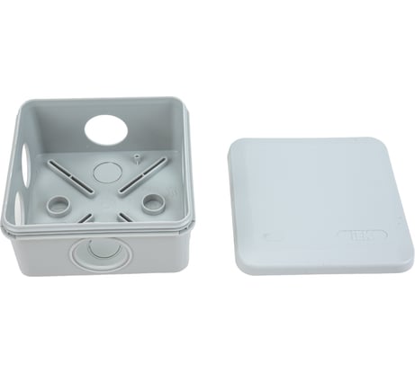 Коробка IEK КУП КМ41361 100x100x50мм ip44 6 вв. (7035) UKO21-100-100-050-K41-55U