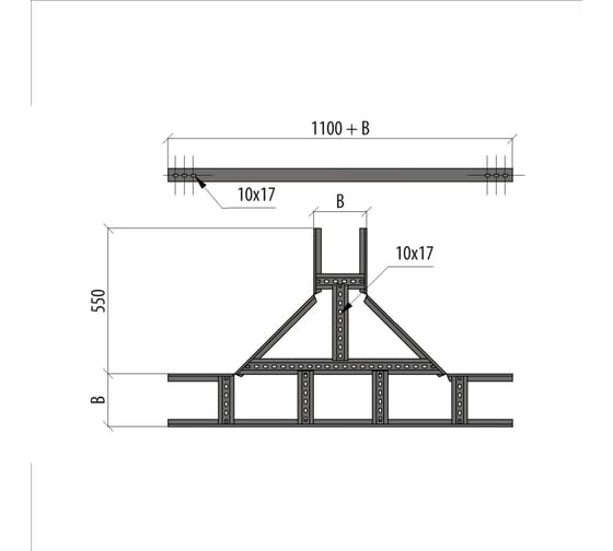 Лестничный Т-отвод Система КМ 100х500х1,5 мм LO1064 LTD100-500-1.5