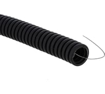 Гофрированная труба пвх с протяжкой EKF d25 мм (50 м) черная tg-z-25-50-black