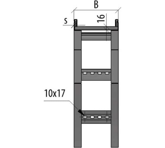 Вертикальный внешний лестничный угол Система КМ 90 гр. 50x300x1,2 мм LVL90-50-300-1.2