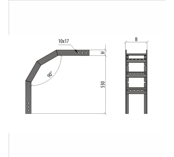 Вертикальный внешний лестничный угол Система КМ 90 гр. 100x300x1,2 мм HD LVL90-100-300-1.2 HD