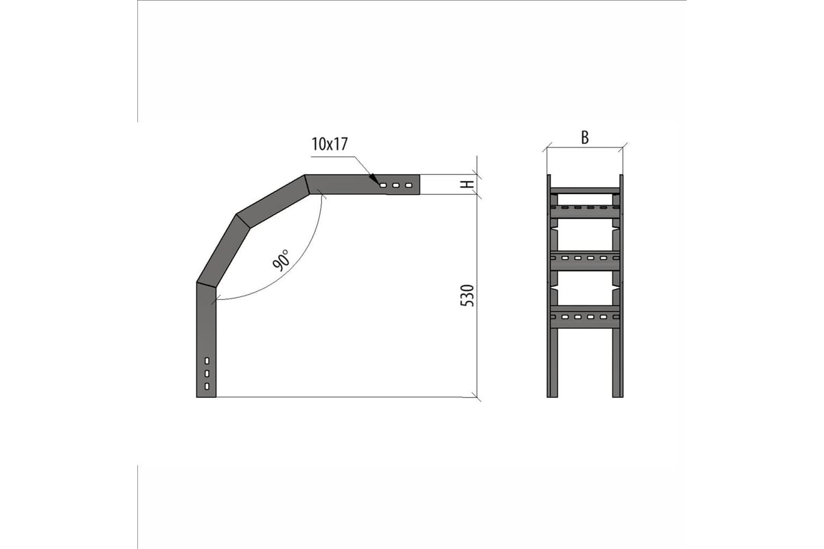 Вертикальный внешний лестничный угол Система КМ 90 гр. 100x300x1,2 мм ...