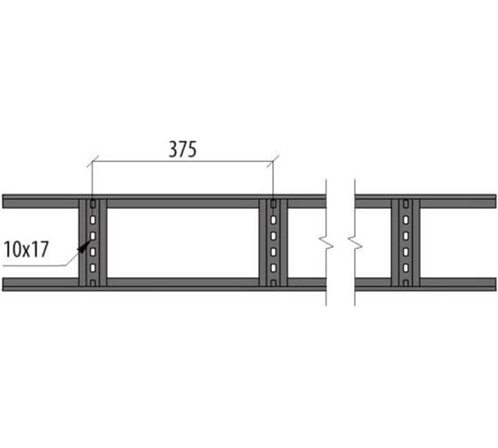 Лестничный лоток Система КМ 70x300x1,2 L2500 мм LL70-300-1.2-2500