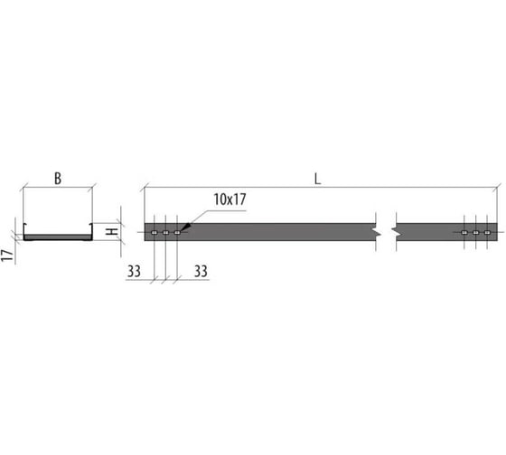 Лестничный лоток Система КМ 100x400x1,2 L2500 мм LL100-400-1.2-2500