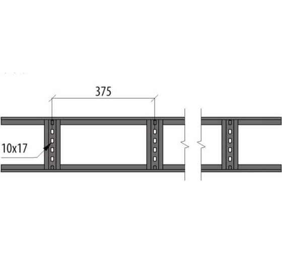 Лестничный лоток Система КМ 70x200x1,2 L2500 мм LL70-200-1.2-2500