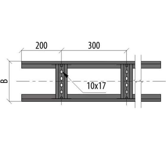 Лестничный лоток Система КМ 80x400x1,5 L2000 мм INOX304 N LL80-400-1.5-2000 INOX304 N