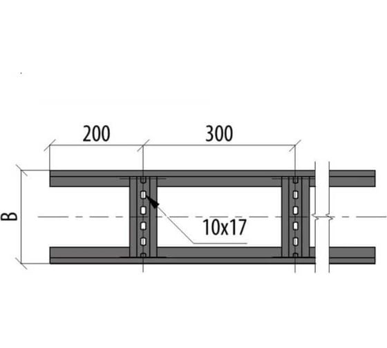 Лестничный лоток Система КМ 50x300x1,5 L2500 мм INOX304 N LL50-300-1.5-2500 INOX304 N