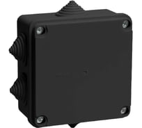 Распаячная коробка IEK км41234 100x100x50мм ip55 6 вв. черная UKO11-100-100-050-K02-55