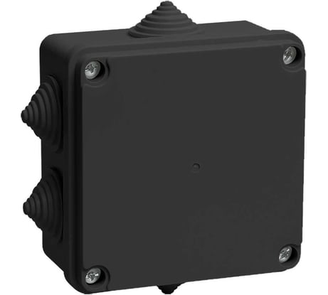 Распаячная коробка IEK км41234 100x100x50мм ip55 6 вв. черная UKO11-100-100-050-K02-55
