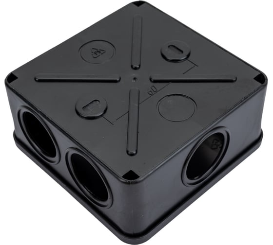Распаячная коробка IEK км41234 100x100x50мм ip55 6 вв. черная UKO11-100-100-050-K02-55