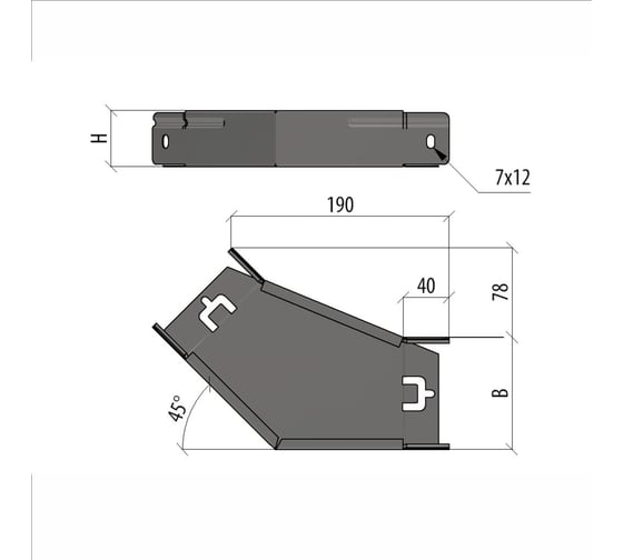 Горизонтальный угол Система КМ 45 гр. 50х100 мм "ПЛЮС" INOX304 PL5569 GLplus45-50-100 INOX304